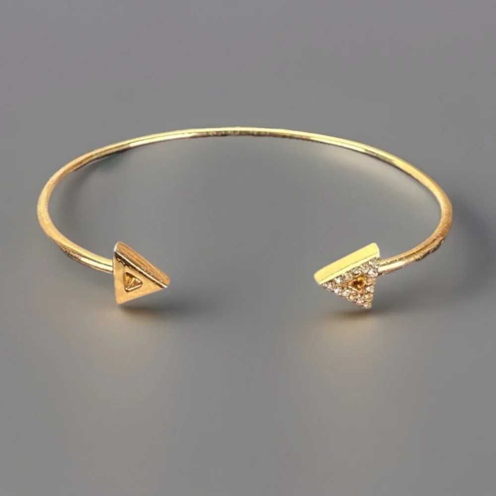 Goldtone minimalist Triangle Cuff Bracelet